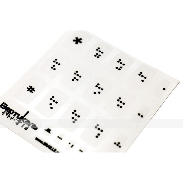 Набор наклеек для маркировки телефона азбукой Брайля, прозрачный, 110 x 120мм – фото № 2