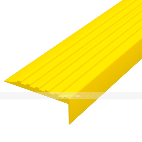 Накладка на ступень, угловая, противоскользящая, материал - ТЭП, ВxШxГ 44х19х1000, желтого цвета – фото № 2