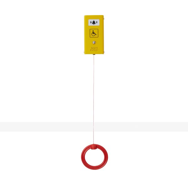 Антивандальная кнопка вызова персонала с вибрацией и дополнительным шнурком СТ3 с порошковой покраской, желтая – фото № 3