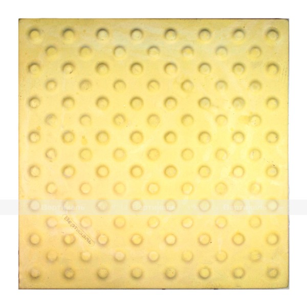 Плитка тактильная (непреодолимое препятствие, конусы шахматные), 55х500х500, бетон, жёлтый – фото № 2