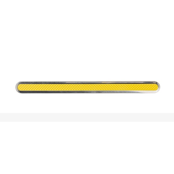 Полоса комбинированная, с противоскользящей вставкой, без штифта, 5х25х290, H-5мм, I-0мм, AISI304/PL, желтый (направление движения, зона получения услуг) – фото № 1