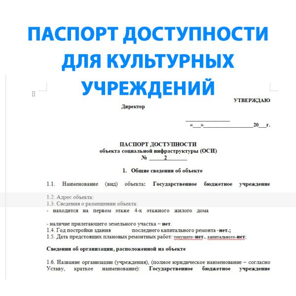 Паспорт доступности культурных учреждений до 100 м.кв – фото № 1