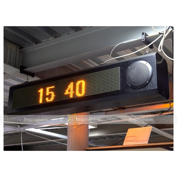 Визуально-акустическое табло с разрешением 32х96, Встроенная акустическая система 1х10 Вт ПДУ, датчик температуры. 1360 x 400мм – фото № 8