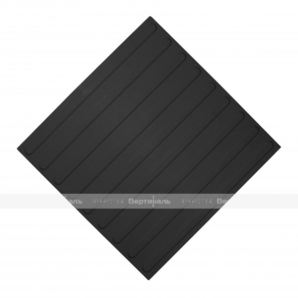 Плитка тактильная (направление движения, полоса) 500x500x4, ПУ, черный, самоклей – фото № 1