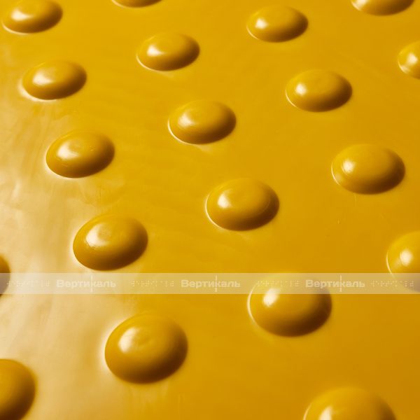 Плитка тактильная (непреодолимое препятствие, конусы шахматные) 500х500х4, ПВХ, желтый – фото № 3