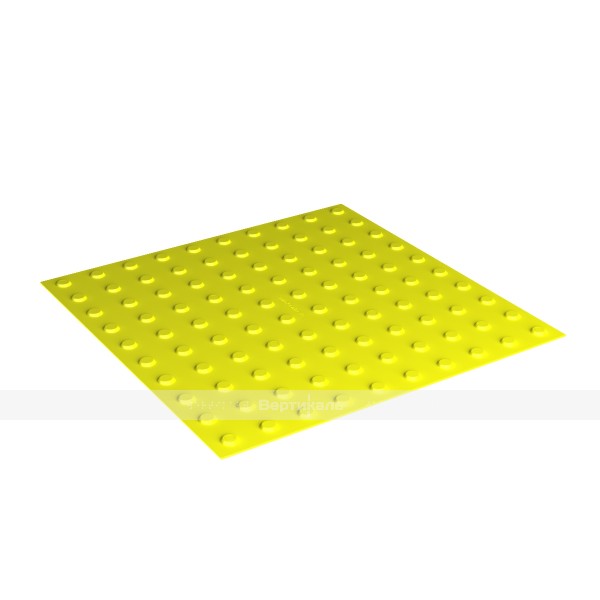 Плитка тактильная (преодолимое препятствие, конусы линейные) 600х600х6, композит, желтый – фото № 1