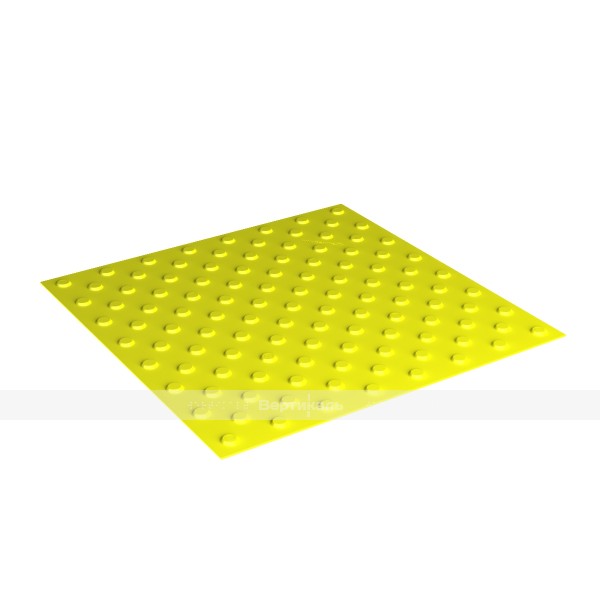 Плитка тактильная (непреодолимое препятствие, конусы шахматные) 600х600х6, композит, желтый – фото № 1