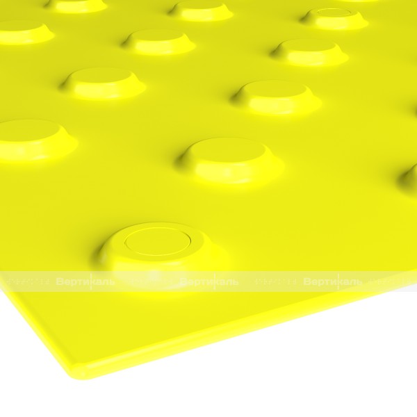 Плитка тактильная (непреодолимое препятствие, конусы шахматные) 600х600х6, композит, желтый – фото № 2