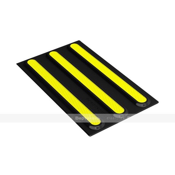 Плитка тактильная (направление движения, зона получения услуг) 180х300х6, KM, черный/желтый – фото № 1