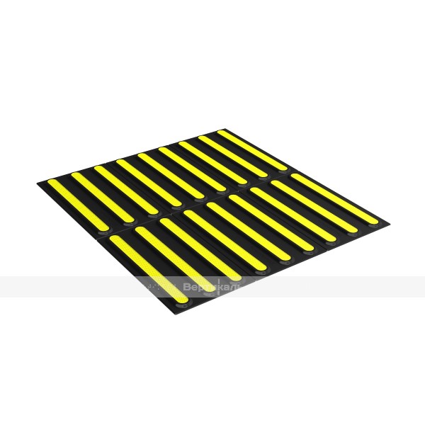 Плитка тактильная (направление движения, зона получения услуг) 540x600х6, KM, черный/желтый – фото № 1