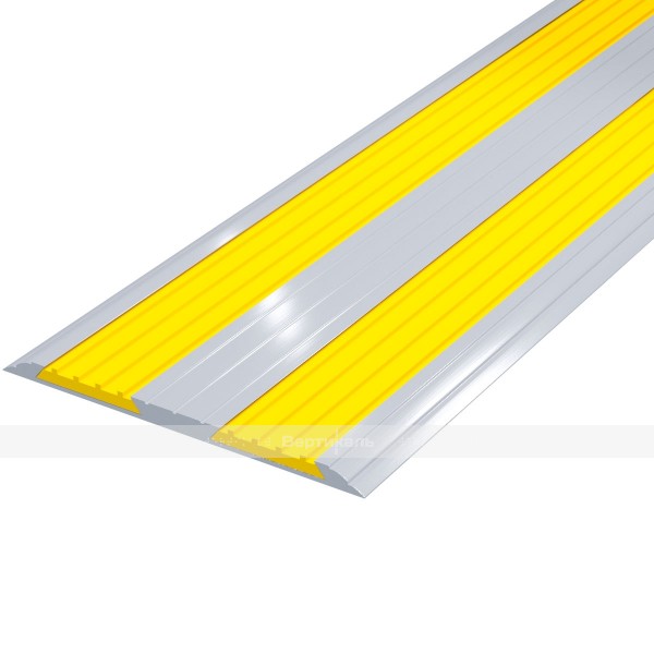 Лента противоскользящая, материал - ПВХ, в AL профиле шириной 92 мм, желтый/желтый – фото № 1