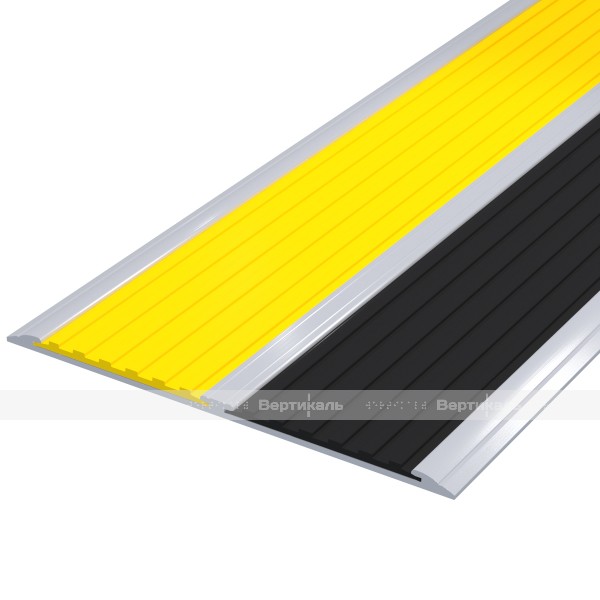 Лента противоскользящая, материал - ПВХ, в AL профиле шириной 115 мм, желтый/черный – фото № 1