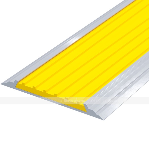 Лента противоскользящая, материал - ПВХ, в AL профиле шириной 60 мм, цвет - желтый – фото № 1