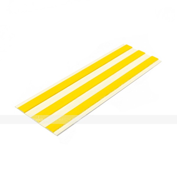 Лента тактильная направляющая, ВхШ 4х180, материал-ПВХ, 3 желтые полосы на белой основе, самоклеящаяся – фото № 1