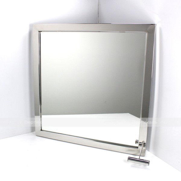 Зеркало поворотное, для МГН, травмобезопасное, квадратное, нержавеющая сталь, 680x680 мм – фото № 4