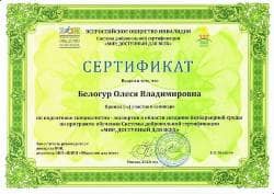 Сертификат эксперта доступной среды