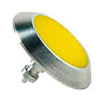 Комбинированный тактильный индикатор, алюминий + полиуретан, желтый, 35x35x20 мм
