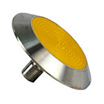 Комбинированный тактильный индикатор, нержавеющая сталь AISI 304 + полиуретан, желтый, 35x35x20 мм