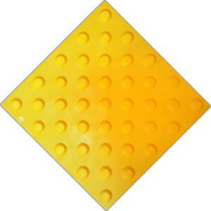 Тактильная полиуретановая плитка конус цвет желтый