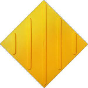 Тактильная полиуретановая плитка диагональ цвет желтый