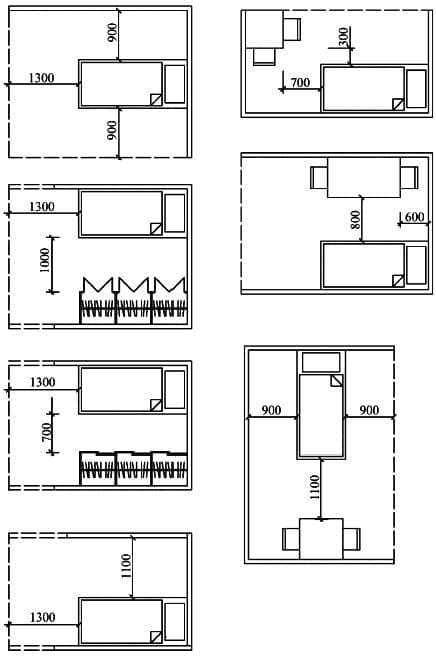 Варианты размещения спального места и функциональные зоны в жилых комнатах (спальнях)