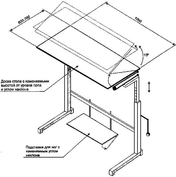 Трансформируемый рабочий стол для инвалида