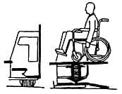 Посадка на кресле-коляске с помощью гидравлического подъемника