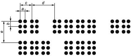 Схема размеров точечного шрифта Брайля