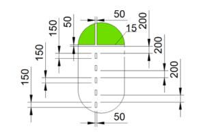 Разметка игровой площадки для волейбола (узел «А»)
