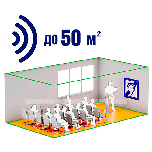 Схема размещения индукционной системы VERT-50