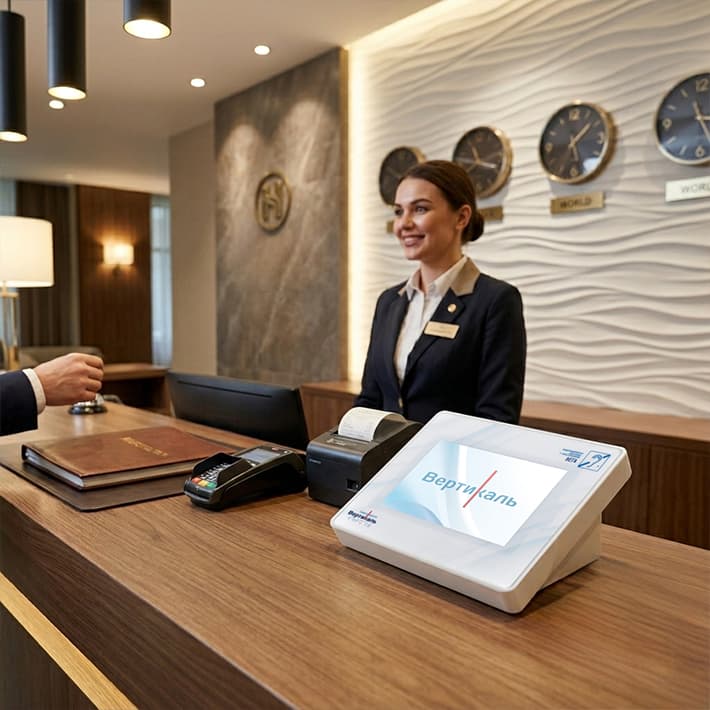 Стойка ресепшен в отеле – еще одно распространенное место для применения индукционной системы ВЕГА-2 от Тифлоцентра «Вертикаль»