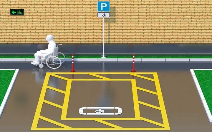 Пример адаптации парковочного места для инвалидов-колясочников