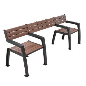 Парковые скамьи для МГН AISI 304 с подлокотниками и интегрированным местом для инвалидной коляски от Тифлоцентра Вертикаль.