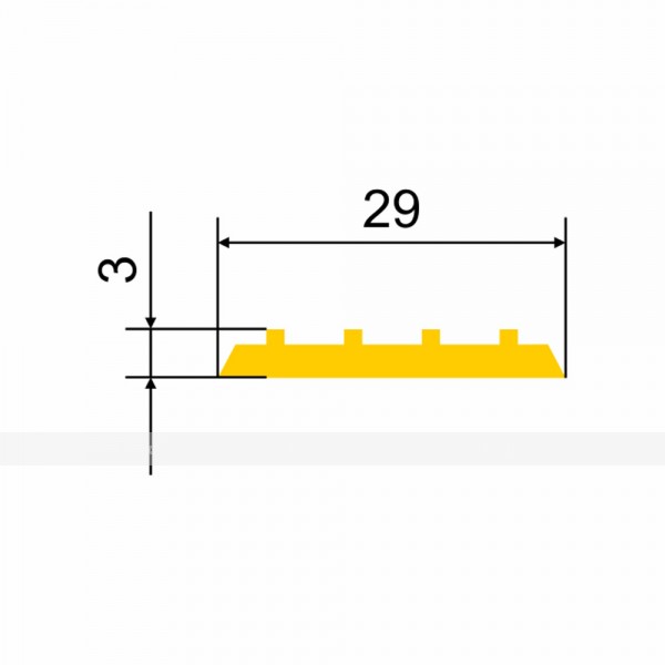 Лента тактильная направляющая, ВхШхГ 3х29х1000, материал - ПВХ, желтого цвета – фото № 2