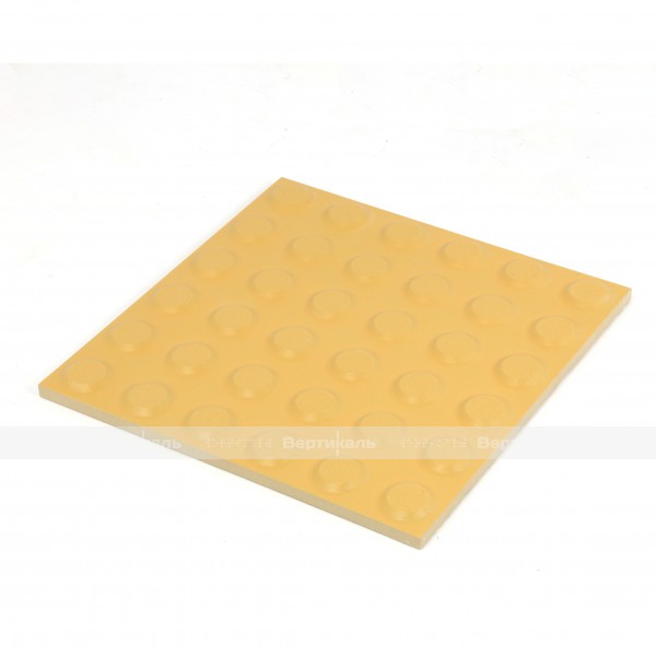 Плитка тактильная керамогранит с линейным расположением конусов, желтая, 300х300 мм 2 категории – фото № 2