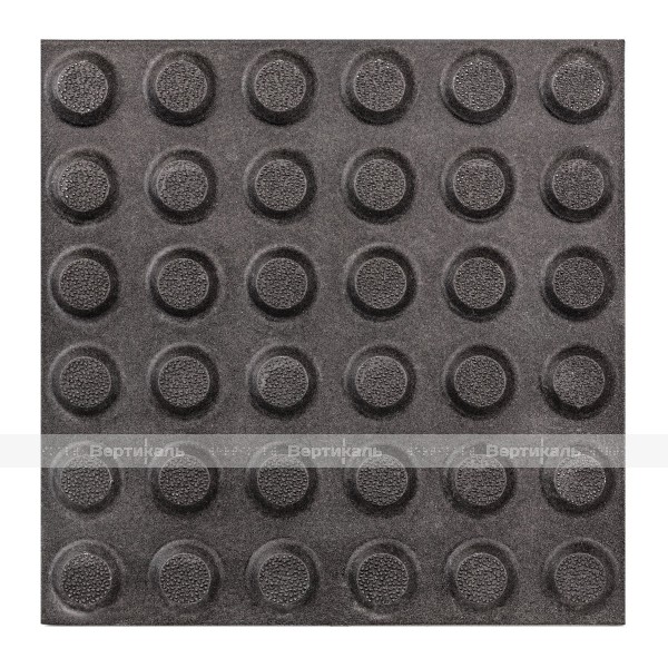 Плитка тактильная керамогранит с линейным расположением конусов, черная, 300х300мм, 2 категории – фото № 1