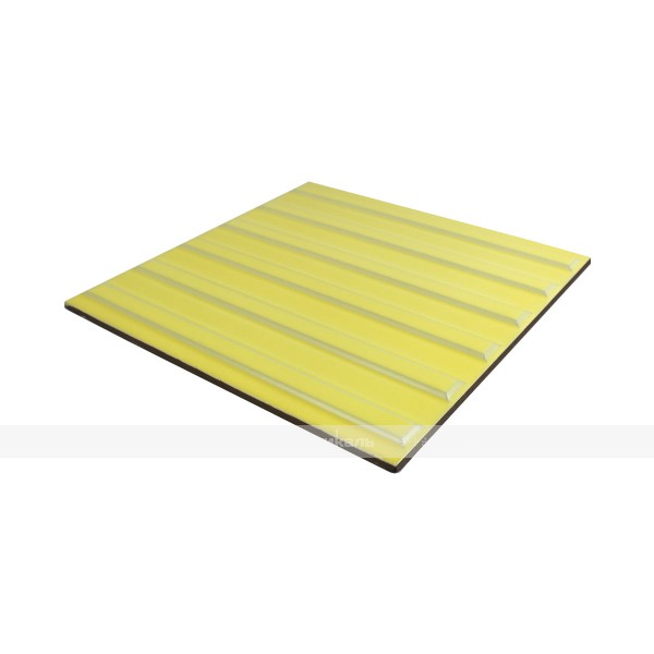 Плитка тактильная керамическая с продольными рифами для обозначения безопасного пути движения, желтая, 300х300мм – фото № 2