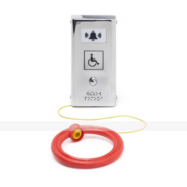 Антивандальная кнопка вызова персонала с вибрацией и шнурком AISI 304 – фото № 1