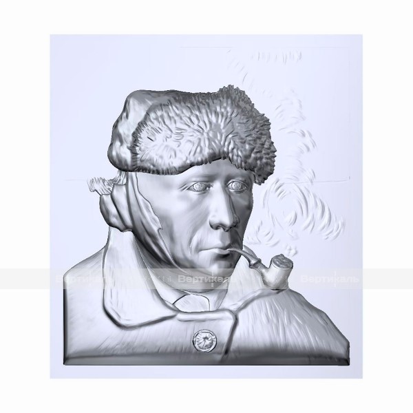 Картина 3D «Автопортрет с отрезанным ухом и трубкой», тактильная – фото № 4
