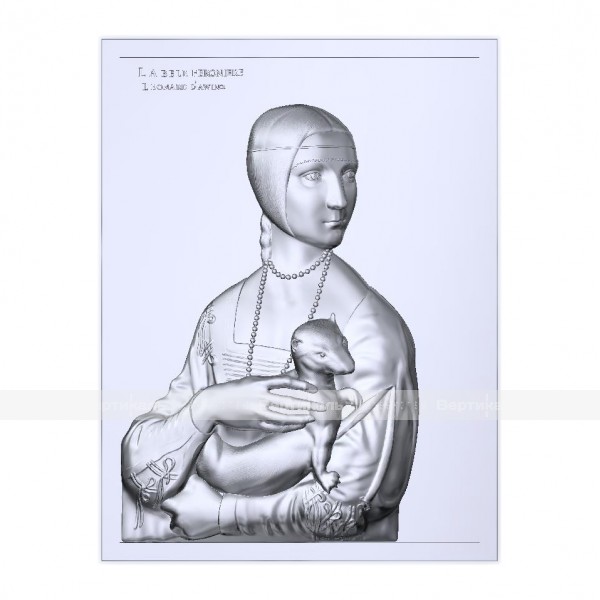 Картина 3D «Дама с горностаем», тактильная – фото № 5