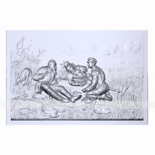 Картина 3D «Охотники на привале», тактильная – фото № 5