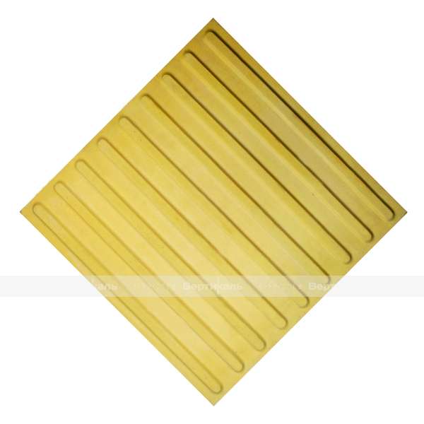 Плитка тактильная (направление движения, полоса), 55х500х500, бетон, жёлтый – фото № 1