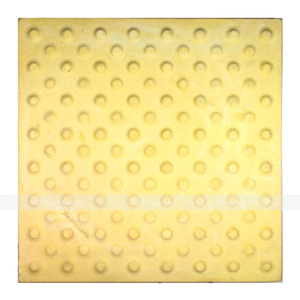 Плитка тактильная (непреодолимое препятствие, конусы шахматные), 55х300х300, бетон, жёлтая, 2 категории – фото № 2