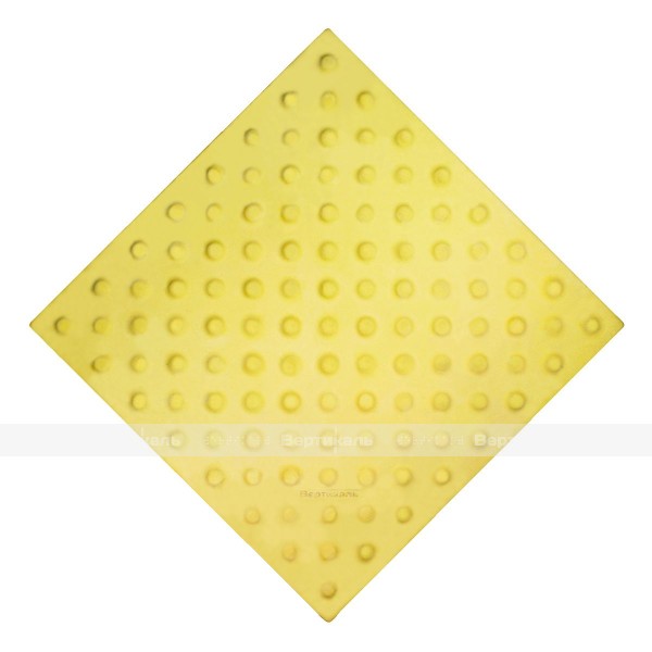 Плитка тактильная (непреодолимое препятствие, конусы шахматные), 55х300х300, бетон, жёлтая, 2 категории – фото № 1