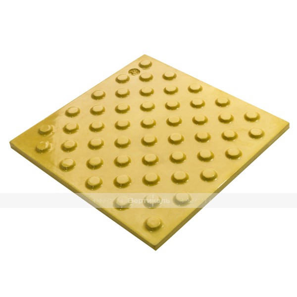Плитка тактильная (непреодолимое препятствие, конусы шахматные) 300х300х10, полимербетон, жёлтый – фото № 2