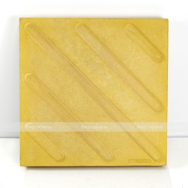 Плитка тактильная (смена направления движения, диагональ), 35х300х300, бетон, жёлтая, 2 категории – фото № 2