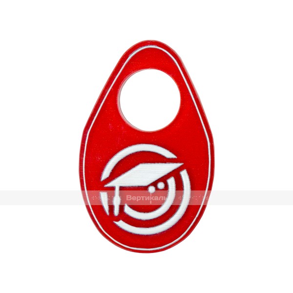 Гардеробные номерки тактильные криволинейной формы двусторонние на основе оргстекла 3 мм 70х45 мм – фото № 3