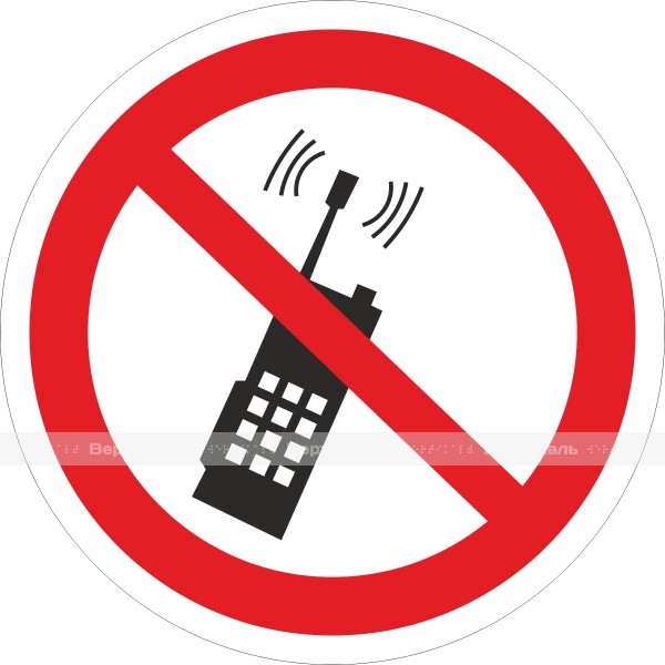 P 18 Запрещается пользоваться мобильным (сотовым) телефоном или переносной рацией – фото № 1