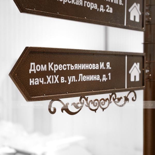 Указатель туристический на три направления со световым коробом и поворотными механизмами 2470х1725мм – фото № 7