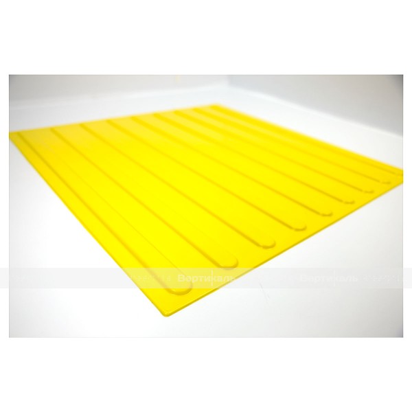 Плитка тактильная (направление движения, полоса) 500x500x4, ПУ, желтый, самоклей – фото № 2